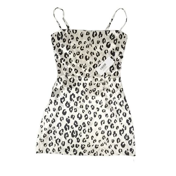 Reformation Kosta Silk Mini Dress Snow Leopard Animal Print Sleeveless - Picture 8 of 16